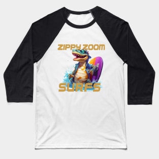 Aquatic Glide Waves Surfing Tee "Zippy Zoom" Baseball T-Shirt